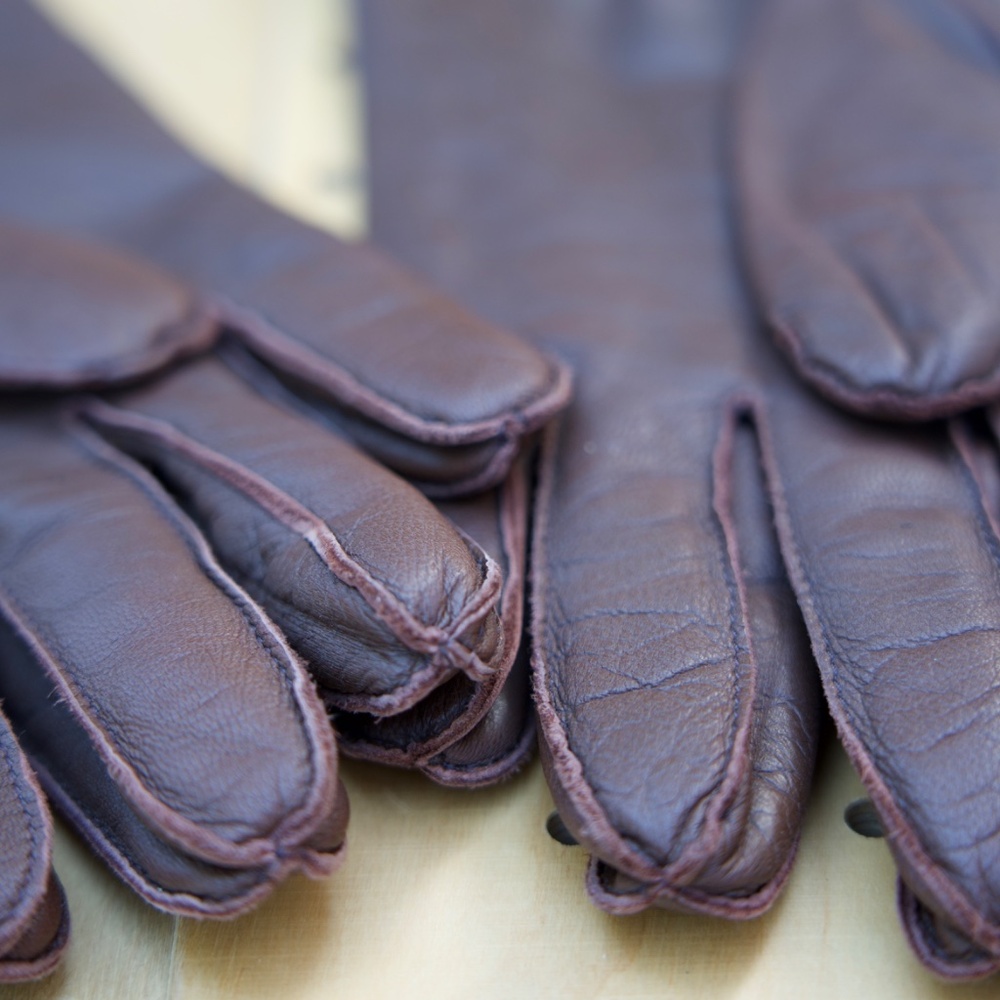 Vintage Sauso Leather Exterior & Wool Knitted Interior Gloves - Picture 9 of 12